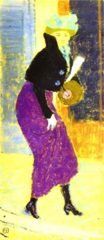 F Lix Vallotton Paintings Artwork Gallery In Chronological Order   In The Street Woman With Muff By Felix Large 